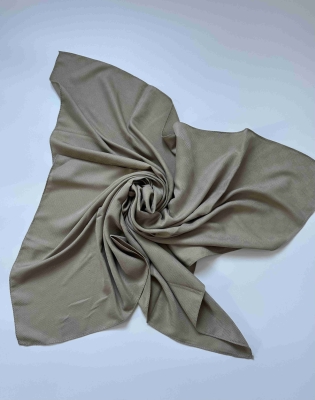 Açık Haki Zikzak Desen Pamuklu Jakar Eşarp