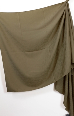 Haki Çizgi Desen Jakar Şal