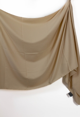 Krem Çizgi Desen Jakar Şal