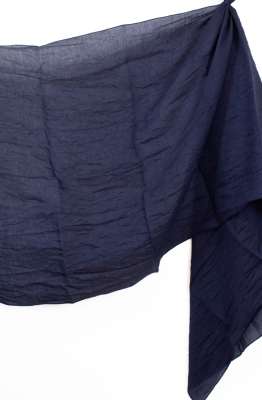 Lacivert Monogram Kraş Şal