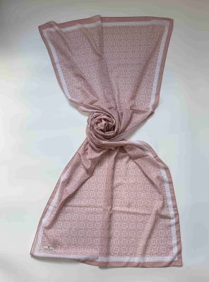 Nesra Etnik Desen Pembe İpeksi Pamuk Şal