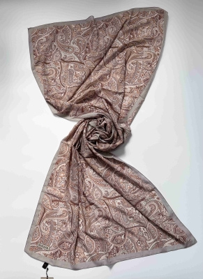 Sahra Etnik Desen Gri Compact İpeksi Pamuk Şal