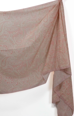 Toz Pembe Melia Desen İpeksi Pamuk Şal